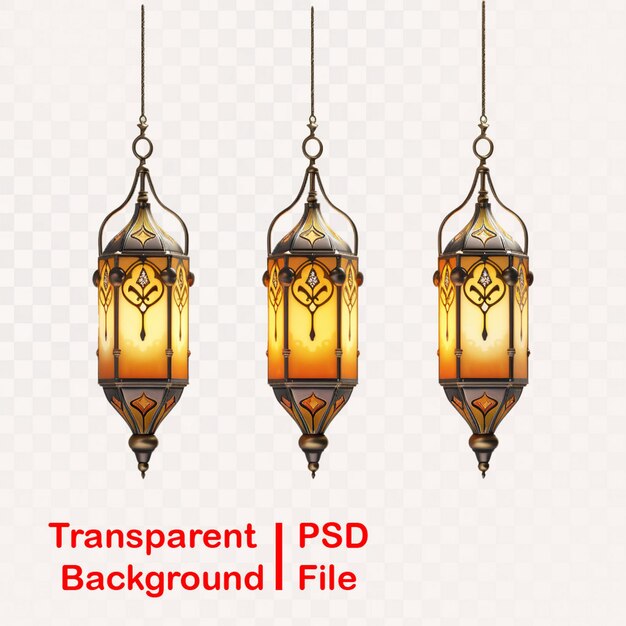 PSD imagens transparentes de lanternas de ramadan em qualidade hd