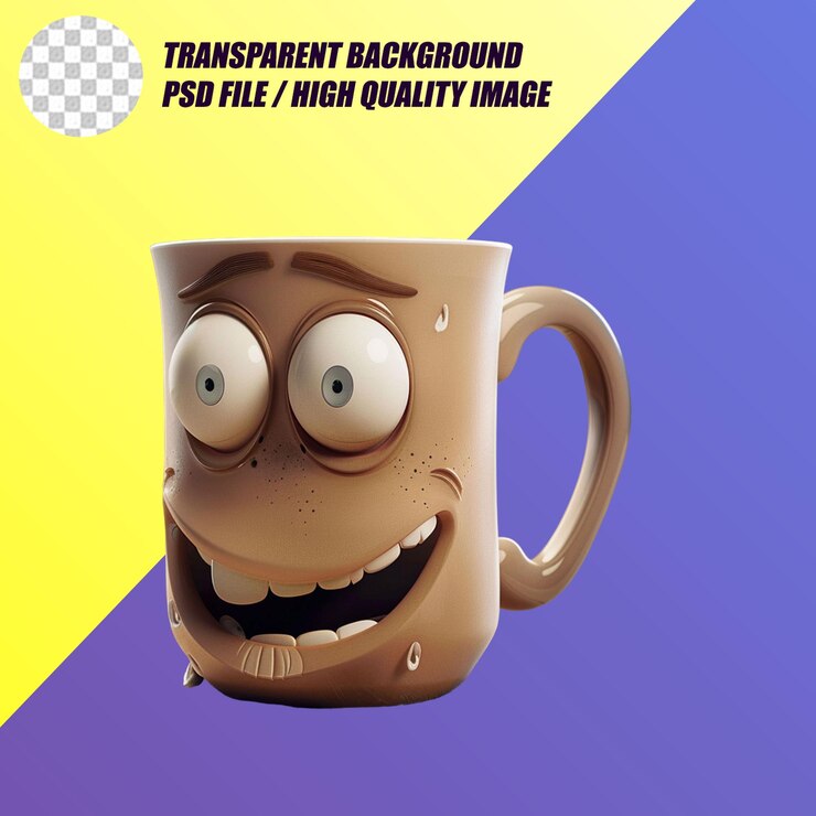 PSD imager de alta calidad de archivo psd de taza en fondo transparente