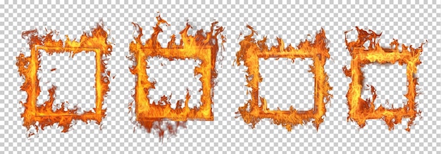 PSD des images de feu isolées sur un fond transparent png psd