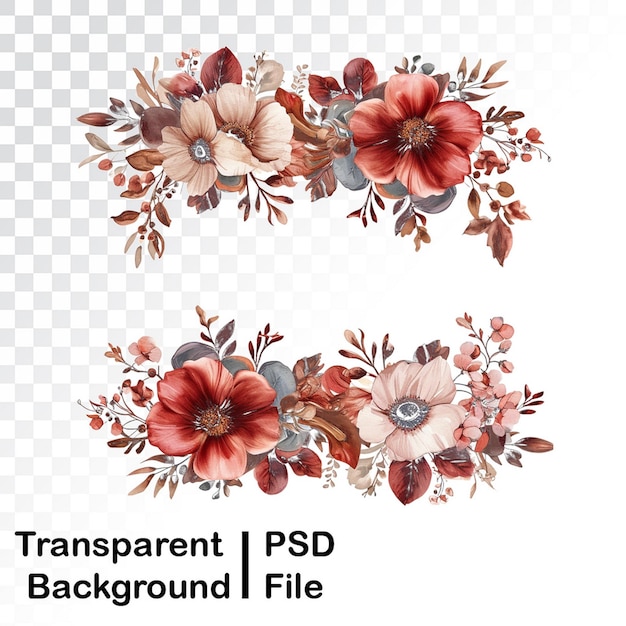 PSD des images florales transparentes de qualité hd.