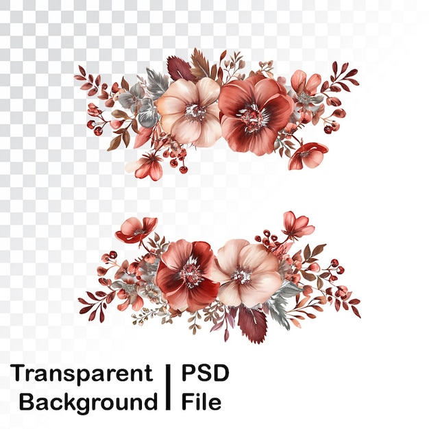 PSD des images florales transparentes de qualité hd.