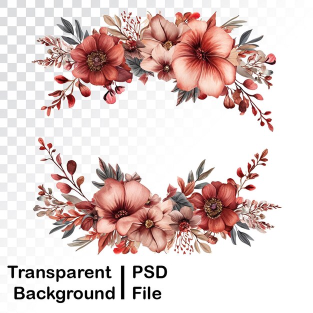 PSD des images florales transparentes de qualité hd.