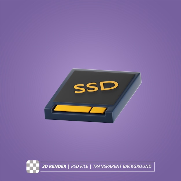 PSD images isolées de rendu 3d ssd