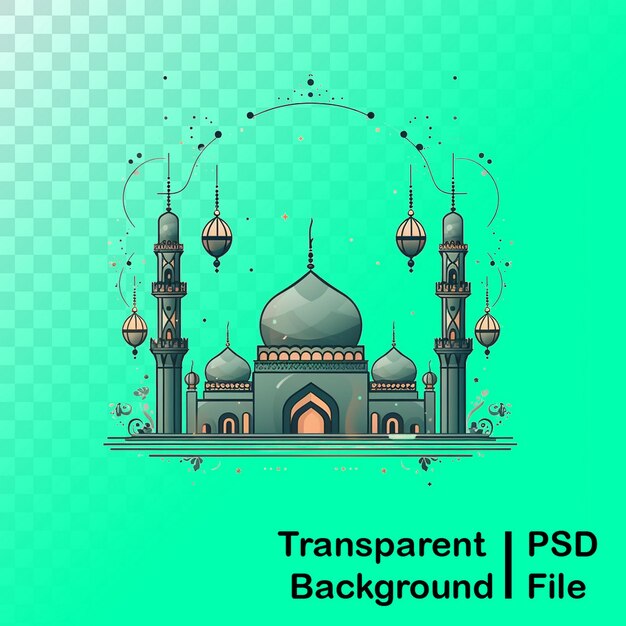 PSD images de mosquées transparentes en qualité hd