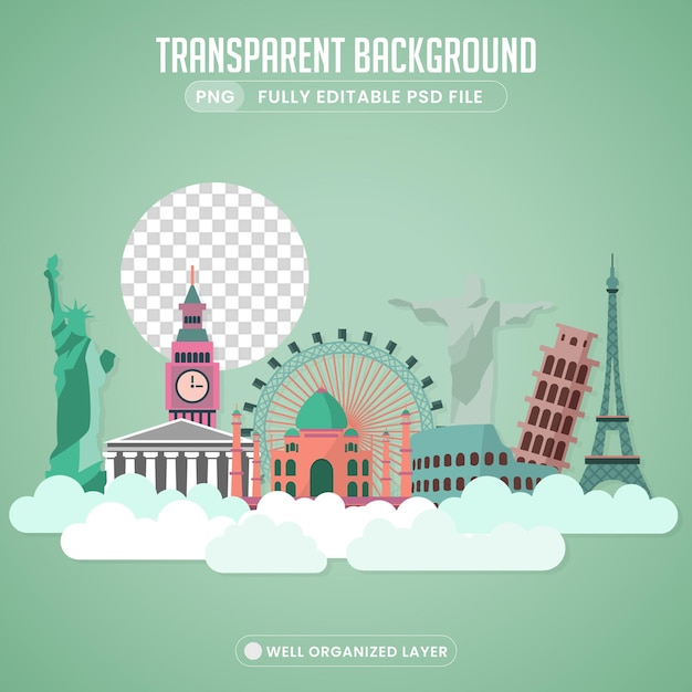 Images PNG isolées pour les voyages en famille et les voyages dans le monde HighQuality Stock Graphics
