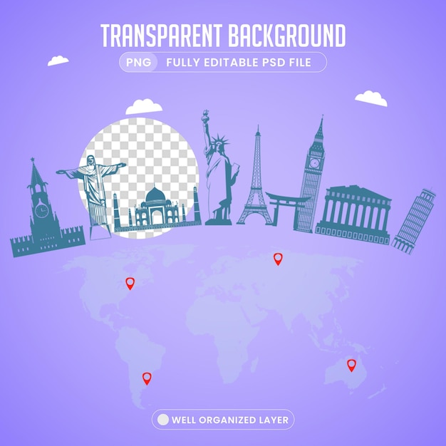 Images PNG isolées pour les voyages en famille et les voyages dans le monde HighQuality Stock Graphics