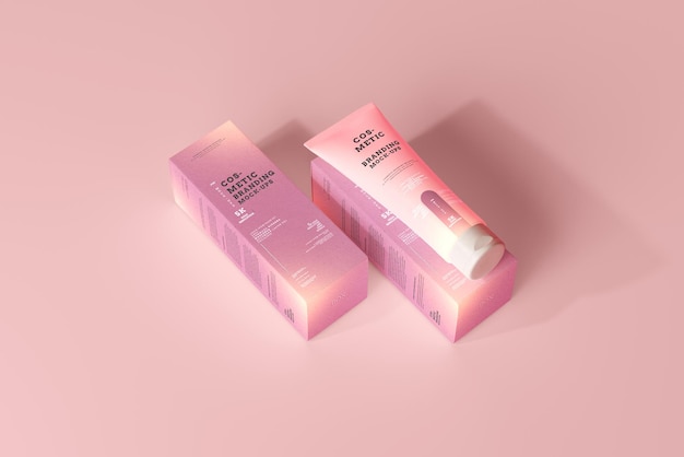 Imballaggio cosmetico Mockup Scena di un tubo di crema