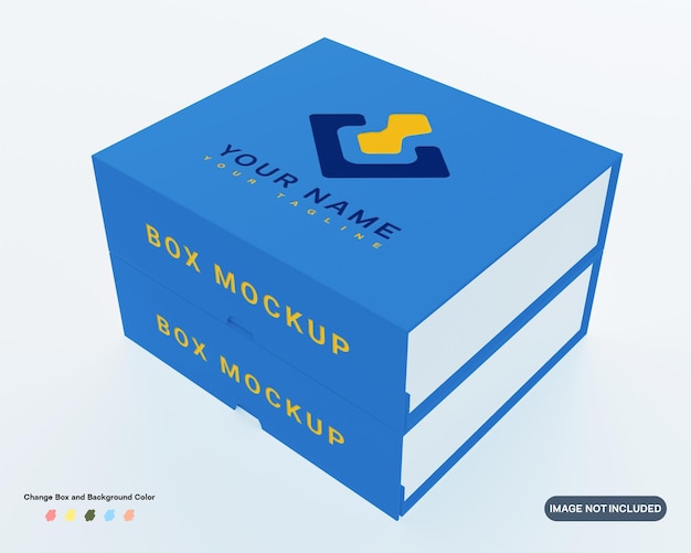 Imballaggio della scatola di cartone di rendering 3D mock up