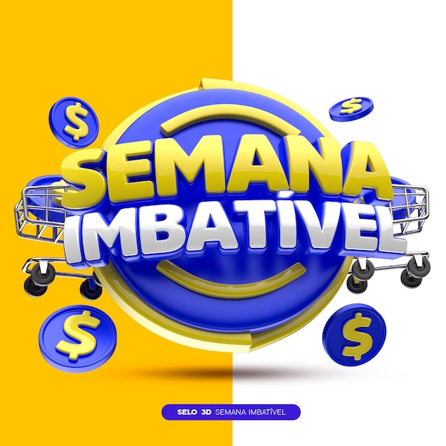 PSD imbatível semama azul 3d seal