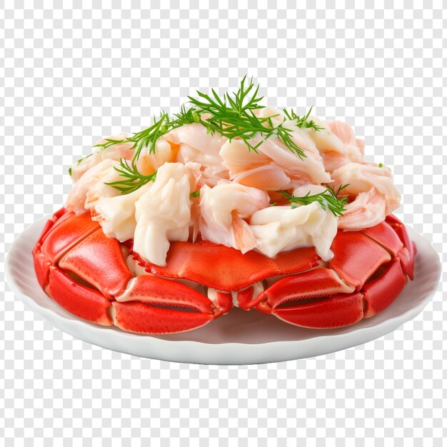 PSD imitation de viande de crabe isolée sur fond transparent