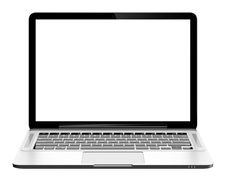 PSD immagine 3d del computer portatile moderno con schermo vuoto isolato su sfondo trasparente