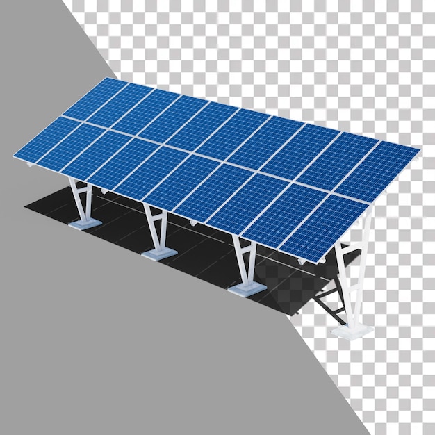 Immagine 3D del pannello solare con sfondo trasparente