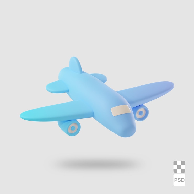 PSD immagine 3d dell'aereo