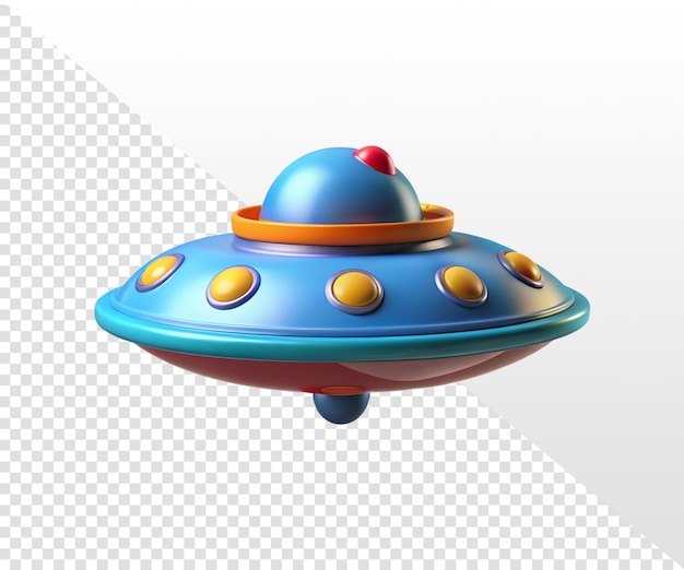 Immagine 3D di navi spaziali aliene isolate su uno sfondo trasparente