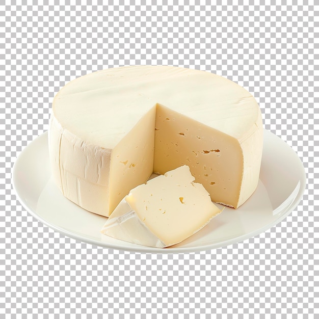Immagine AI di formaggio Minas brasiliano rotondo curato o fresco con sfondo trasparente