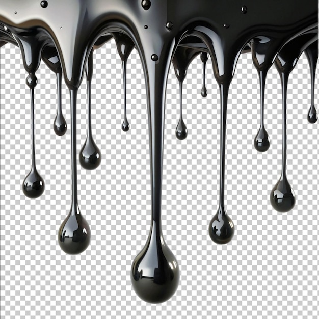 immagine composita di macchie liquide nere con gocce