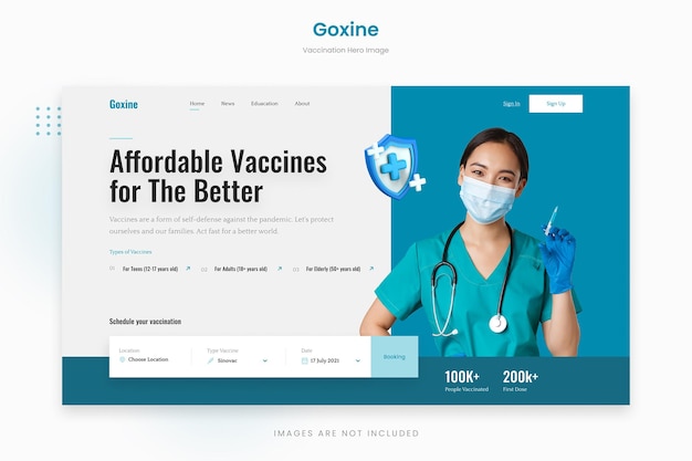 Immagine dell'eroe della vaccinazione professionale Goxine Blue