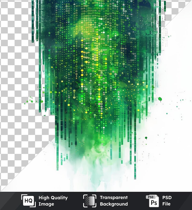 PSD immagine psd astratto codice digitale simbolo vettoriale matrice digitale verde un computer generato un computer generate un computer generati un computer generated un computer generata