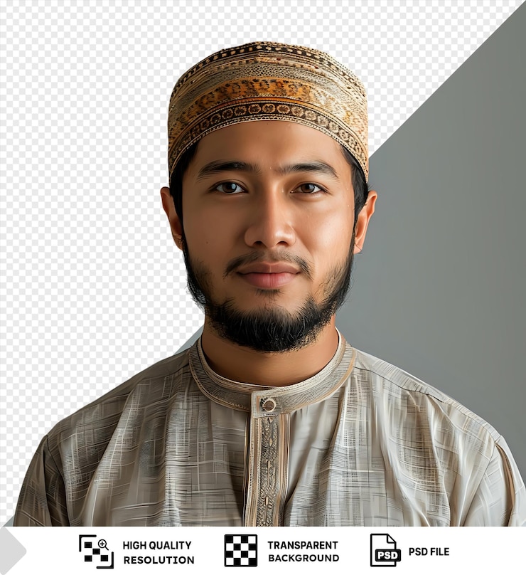 PSD immagine psd giovane islamico con un turbante png psd
