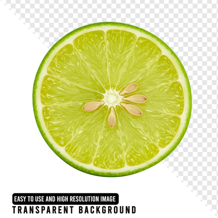PSD immagine ravvicinata di un lime tagliato con sfondo trasparente
