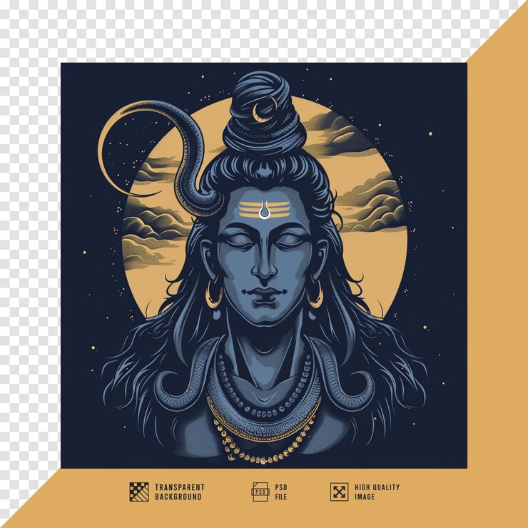 PSD immagine vettoriale di lord shiva senza sfondo in qualità hd