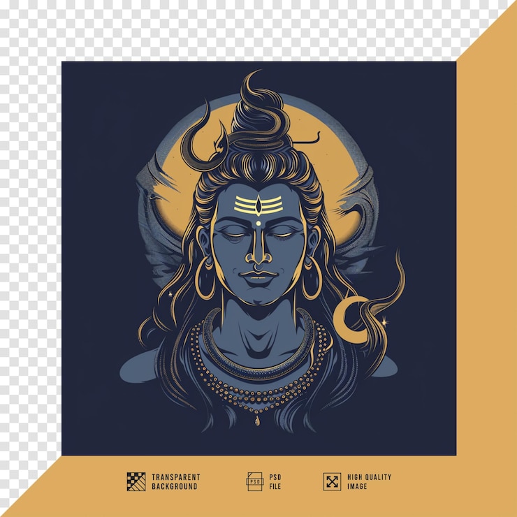 PSD immagine vettoriale di lord shiva senza sfondo in qualità hd