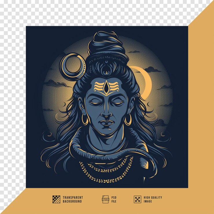 PSD immagine vettoriale di lord shiva senza sfondo in qualità hd