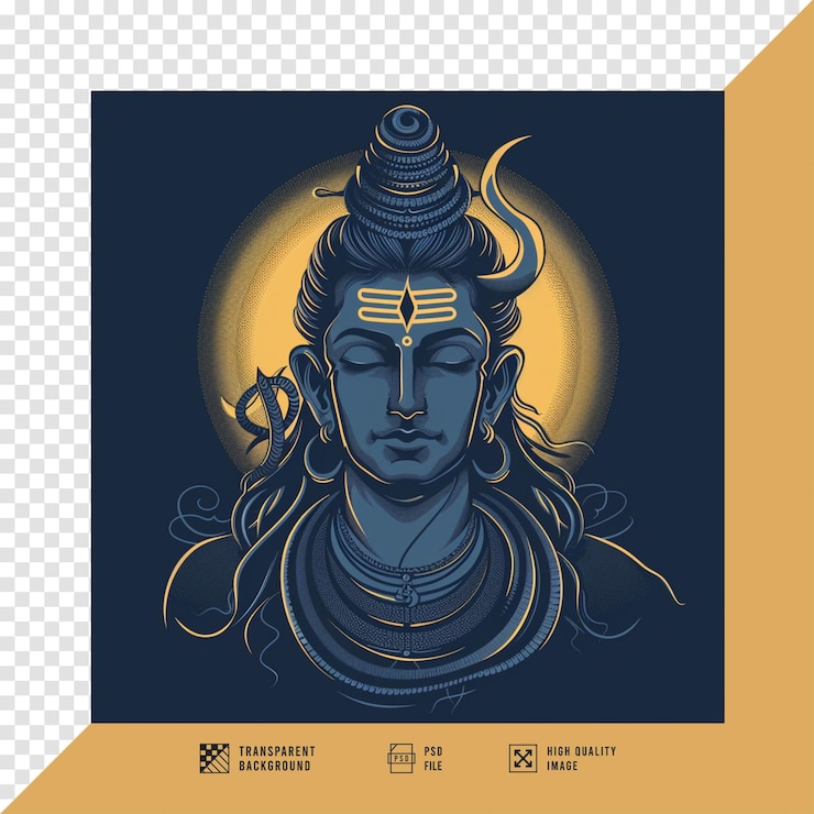 PSD immagine vettoriale di lord shiva senza sfondo in qualità hd