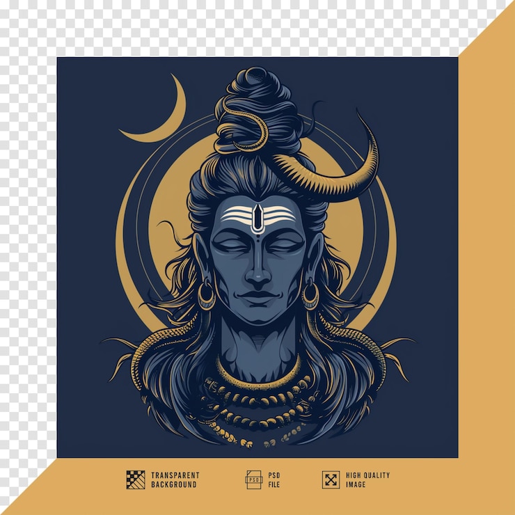PSD immagine vettoriale di lord shiva senza sfondo in qualità hd