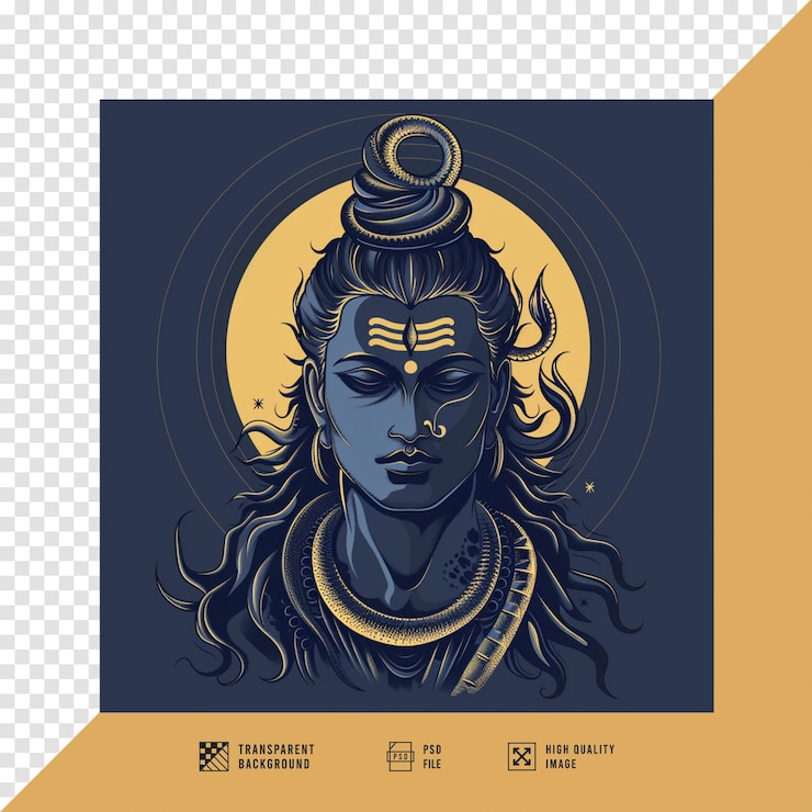PSD immagine vettoriale di lord shiva senza sfondo in qualità hd