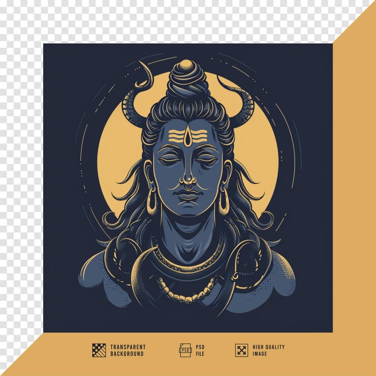 PSD immagine vettoriale di lord shiva senza sfondo in qualità hd