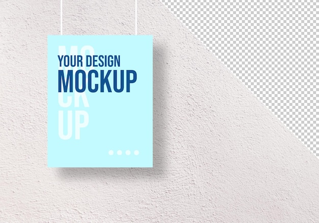 Immagine vuota appesa a una parete stuccata Mockup