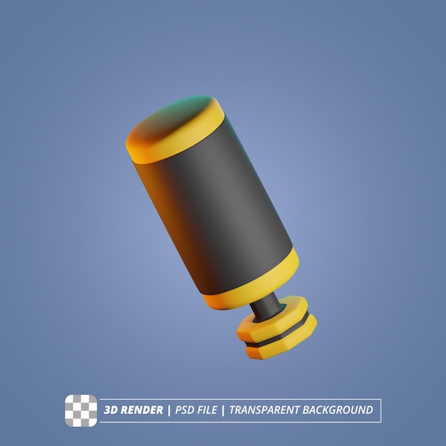 Immagini isolate di rendering 3D di STANDING PUNCH BAG