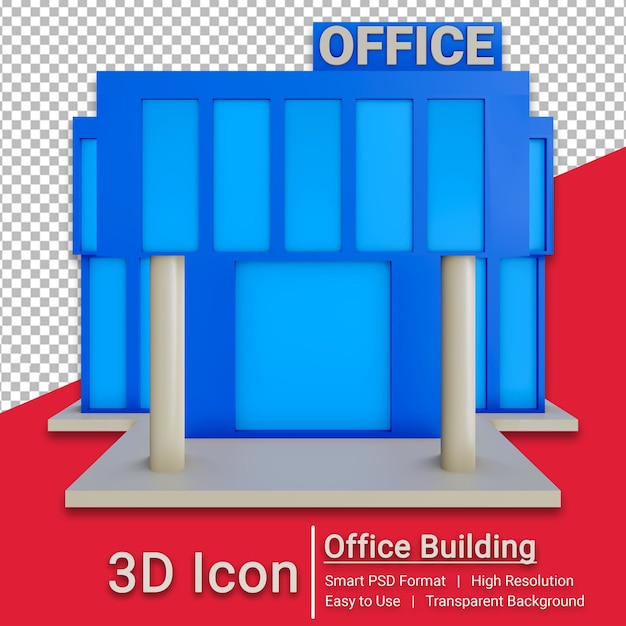 Immeuble De Bureaux Rendu 3d Avec Fond Transparent