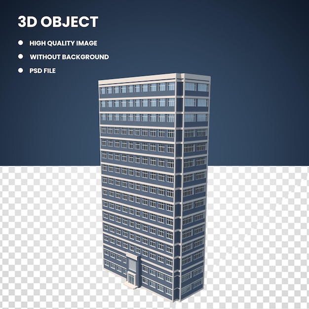 Immeuble de bureaux stylisé en 3D