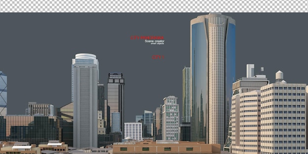 PSD immeubles de grande hauteur avec vue panoramique