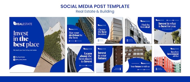 Immobiliare e costruzione di post sui social media