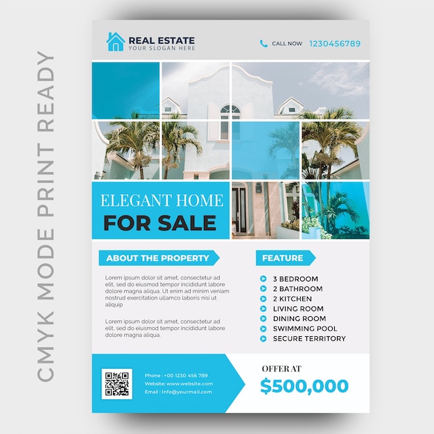 Immobilien business flyer design-vorlage