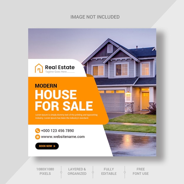 Immobilien Haus Immobilien Instagram Post Banner Vorlage