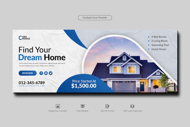 Immobilien Haus Immobilien Social Media Instagram Web-Banner oder Facebook-Cover-Vorlage