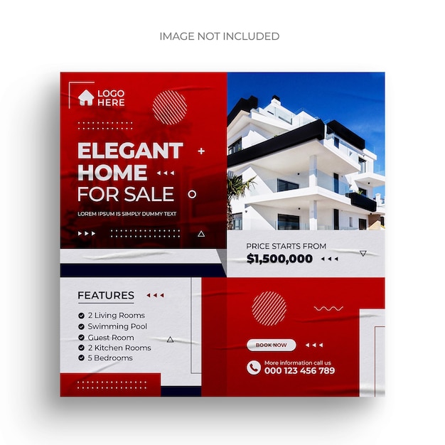 Immobilien-hauseigentum social-media-post-web-banner-flyer und instagram-post-vorlage