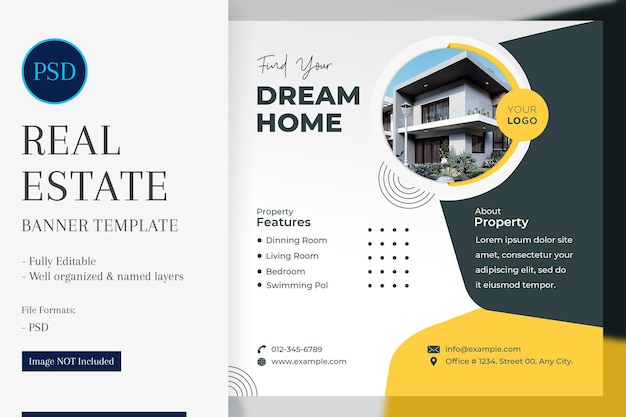 Immobilien-Social-Media-Post-Design-Vorlage Erhöhen Sie Ihre Online-Präsenz und Ihr Immobilienmarketing