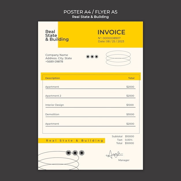 PSD immobilienvorlage im flachen design