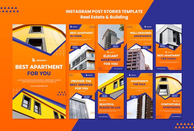 PSD immobilier et construction d'histoires instagram