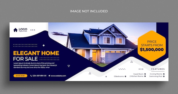 Imobiliário, propriedade de casa, mídia social, banner da web do instagram ou modelo de capa do Facebook