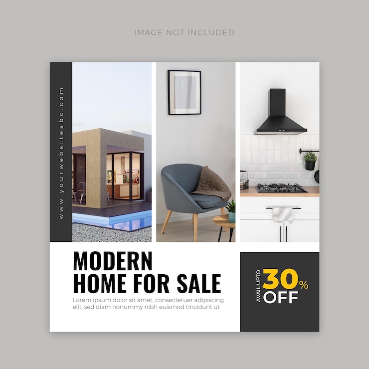PSD imóvel casa propriedade mídia social ou post no instagram ou padrão de promoção de banner web quadrado