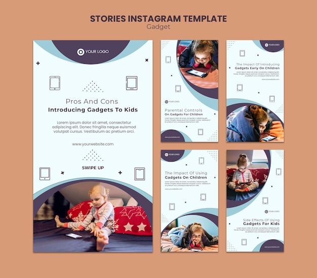 PSD impacto do gadget nas histórias infantis do instagram