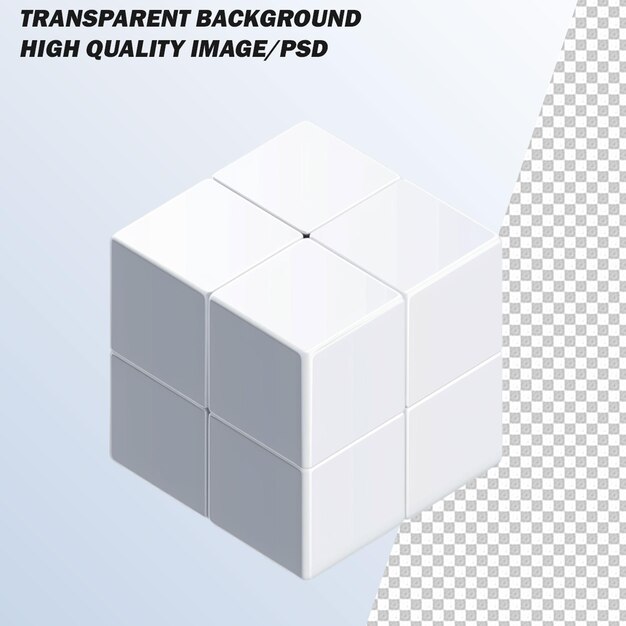 Imparare a disegnare cubi 3D su uno sfondo trasparente