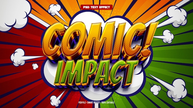 Impatto a fumetti effetto testo 3D modificabile
