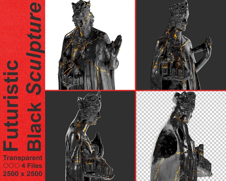 PSD imperatriz cunigunda do luxemburgo com modelo de igreja retrato renascentista busto em mármore preto e ouro
